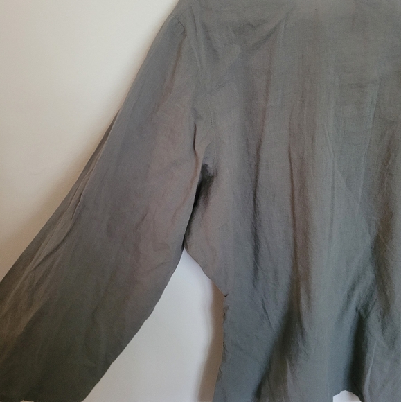 J. Gee Gray Bohemian Beaded Long Sleeve Blouse Size Extra Large - Picture 5 of 8